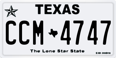 TX license plate CCM4747