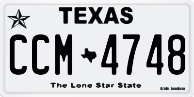 TX license plate CCM4748