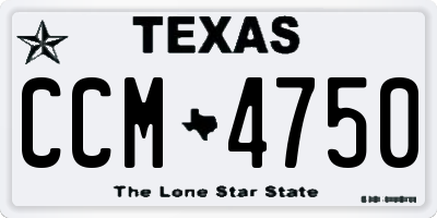 TX license plate CCM4750