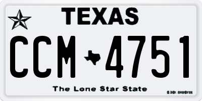 TX license plate CCM4751