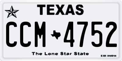 TX license plate CCM4752