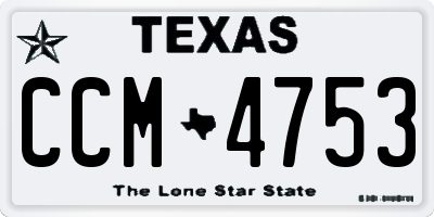 TX license plate CCM4753