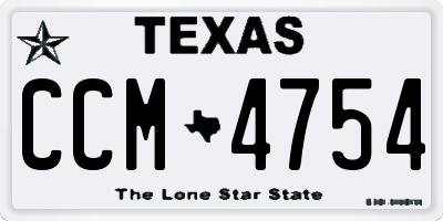 TX license plate CCM4754