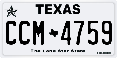 TX license plate CCM4759