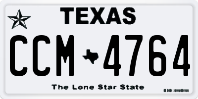 TX license plate CCM4764