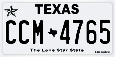 TX license plate CCM4765
