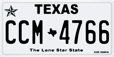TX license plate CCM4766