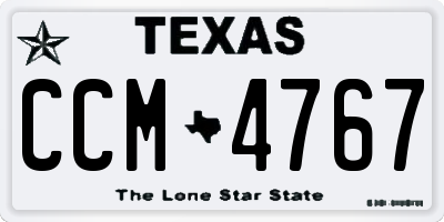 TX license plate CCM4767