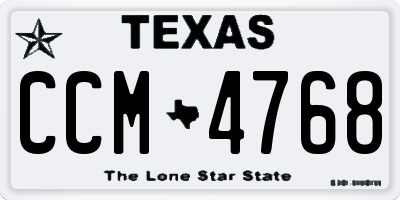 TX license plate CCM4768