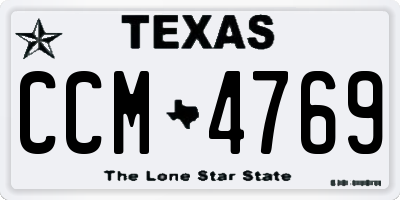 TX license plate CCM4769