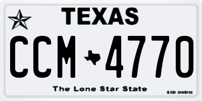 TX license plate CCM4770