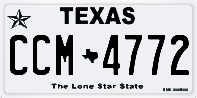 TX license plate CCM4772