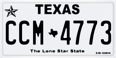 TX license plate CCM4773