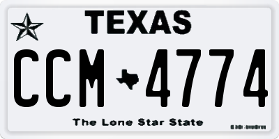 TX license plate CCM4774