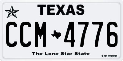 TX license plate CCM4776