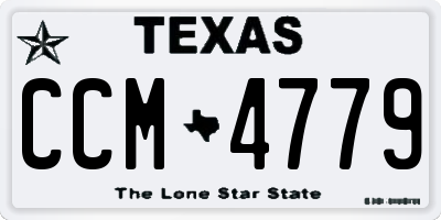 TX license plate CCM4779