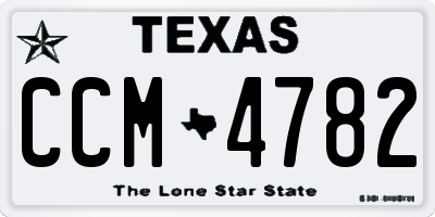 TX license plate CCM4782