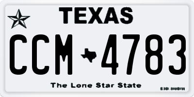 TX license plate CCM4783