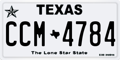 TX license plate CCM4784
