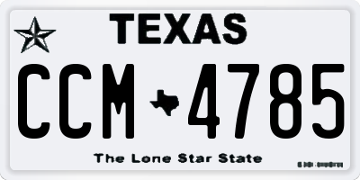 TX license plate CCM4785