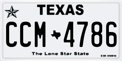 TX license plate CCM4786