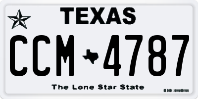 TX license plate CCM4787