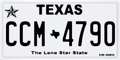 TX license plate CCM4790