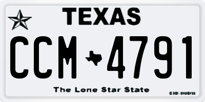TX license plate CCM4791