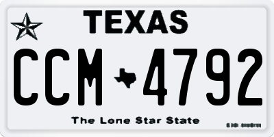 TX license plate CCM4792