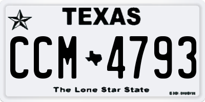 TX license plate CCM4793