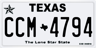 TX license plate CCM4794
