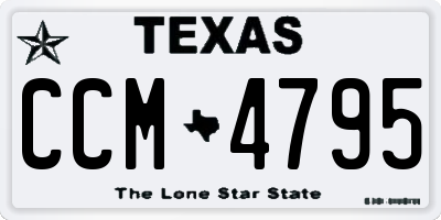 TX license plate CCM4795