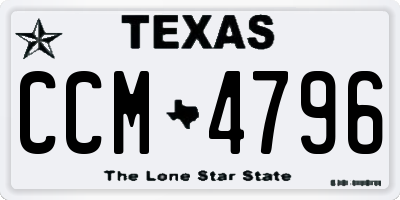 TX license plate CCM4796