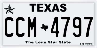 TX license plate CCM4797