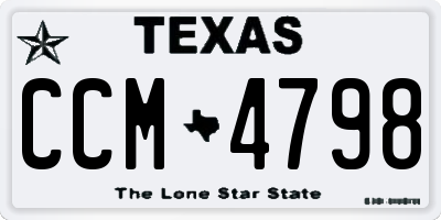 TX license plate CCM4798