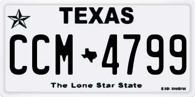 TX license plate CCM4799