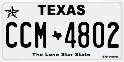 TX license plate CCM4802