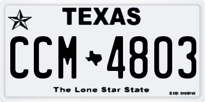 TX license plate CCM4803