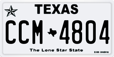 TX license plate CCM4804
