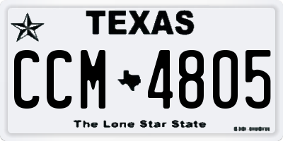 TX license plate CCM4805
