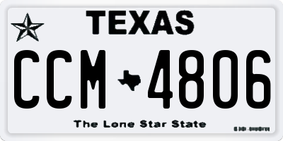 TX license plate CCM4806