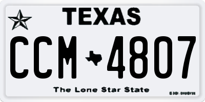 TX license plate CCM4807