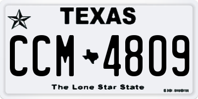 TX license plate CCM4809