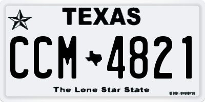 TX license plate CCM4821