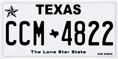 TX license plate CCM4822
