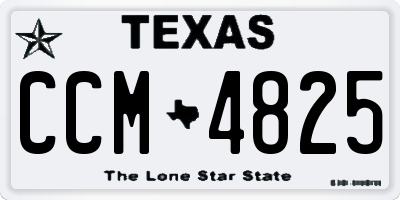 TX license plate CCM4825