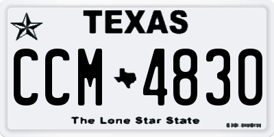 TX license plate CCM4830
