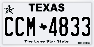 TX license plate CCM4833