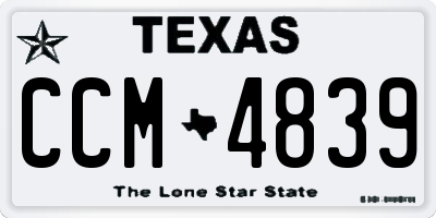 TX license plate CCM4839