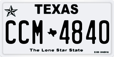 TX license plate CCM4840